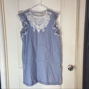 LOFT Crochet Flutter Sleeve dress / Size XL